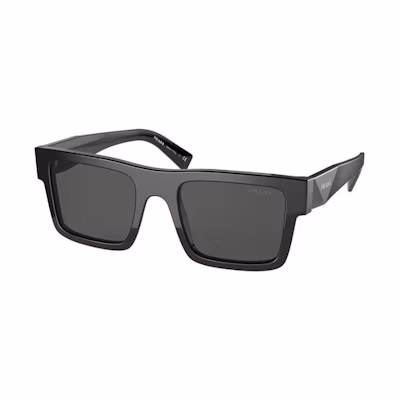 PRADA Black Square Sunglasses with Logo Detail. 19WSSOLE