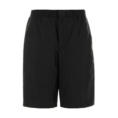 PRADA Black Straight-Leg Elastic Waist Casual Shorts. SPH218-107L-F0002-S-221