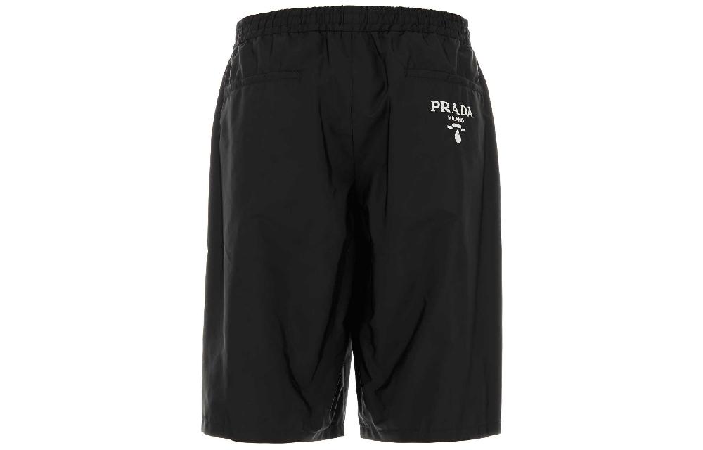 Lookbook PRADA 黑色直筒弹力腰休闲短裤 SPH218-107L-F0002-S-221