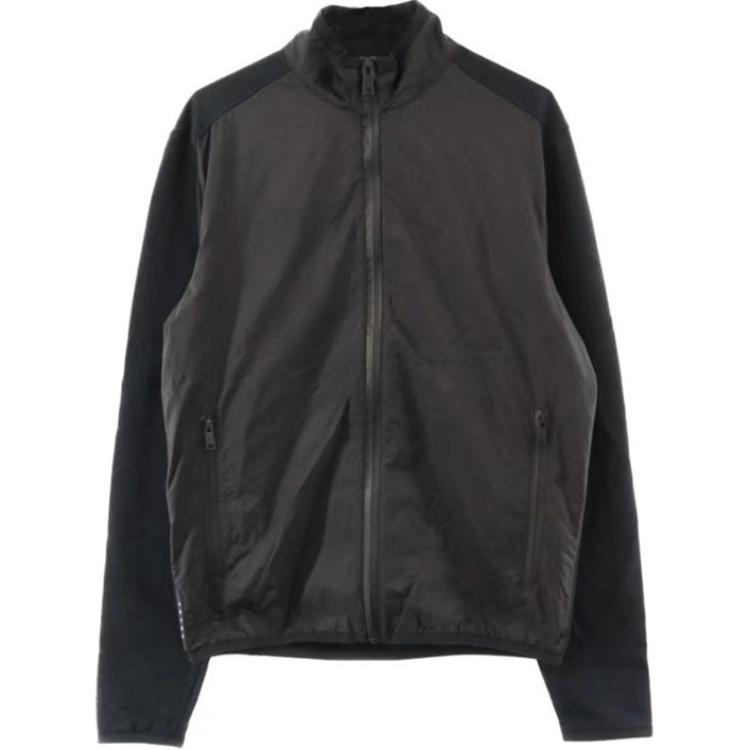 PRADA  Black Zip-Up Patchwork High-Neck Casual Jacket. SJC567-R191-Q86