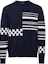 Order PRADA Blue Checkered Striped Cashmere Sweater. UMB325-10K4-F022X-S-221