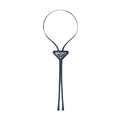 PRADA Blue Leather Tie with Front Logo - Versatile Design 2IC027QHHF0016