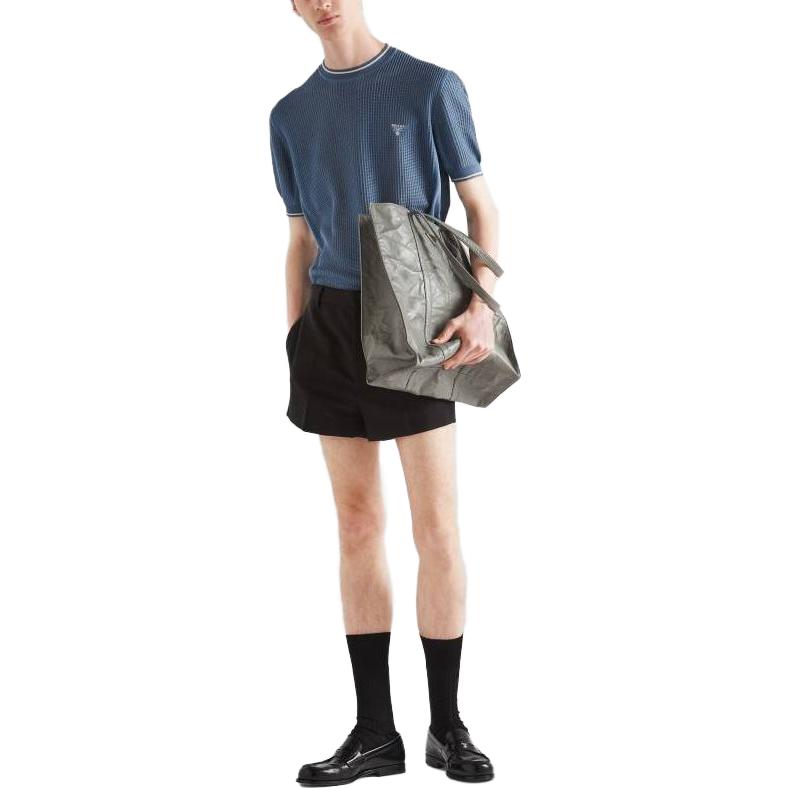 PRADA  Blue Logo Crewneck Short-Sleeve Sweater. UMB561-13BO-F0154-S-232 圖 3