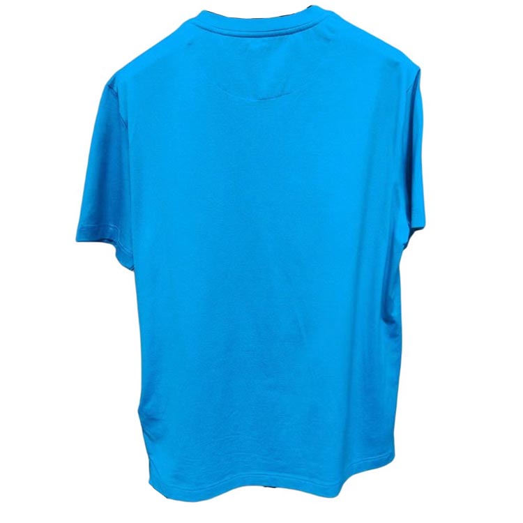 PRADA  Blue Logo Embroidered Pocket Crew Neck T-Shirt. UJN587-1UOQ-F0OGV-S-192 圖 3