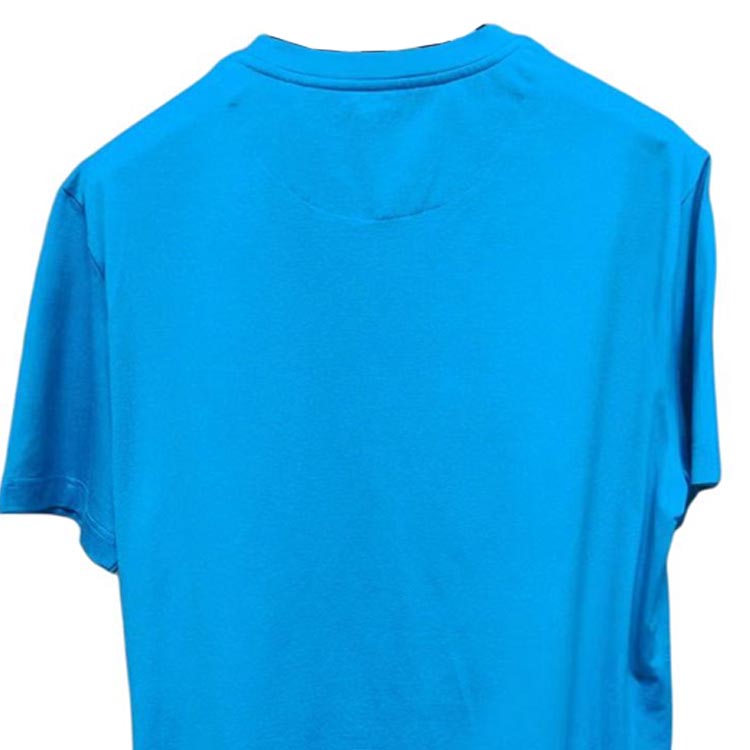 PRADA  Blue Logo Embroidered Pocket Crew Neck T-Shirt. UJN587-1UOQ-F0OGV-S-192 圖 4