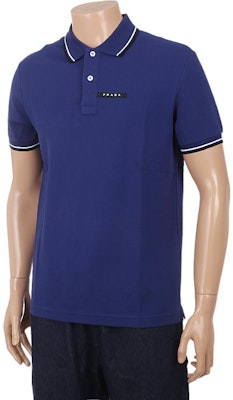 普拉达 蓝色条纹领标短袖POLO衫 SJN256-322-F0AHG Purchase 普拉达 蓝色条纹领标短袖POLO衫 SJN256-322-F0AHG