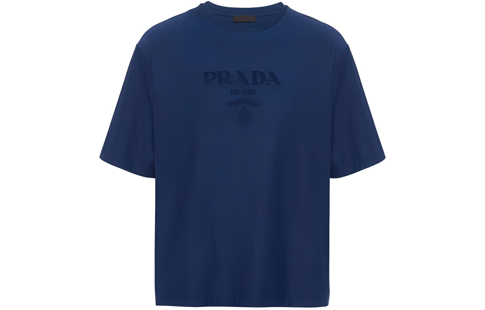 PRADA  Blue Oversized Logo Print Crewneck T-Shirt. UJN897-14LB-F0008-S-OOO