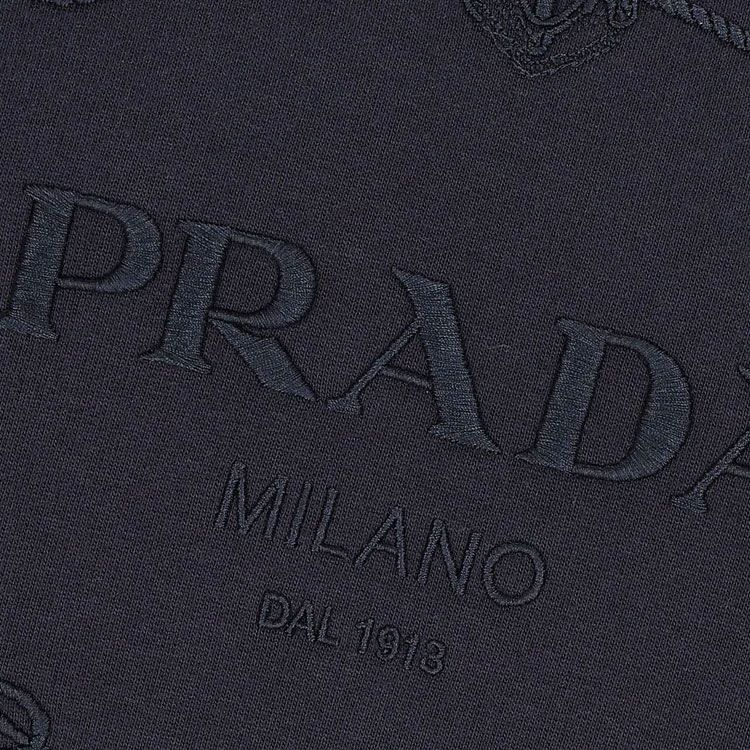 PRADA  Blue Solid Color Loose Fit Hoodie UJL24B-13IP-F0008 圖 4