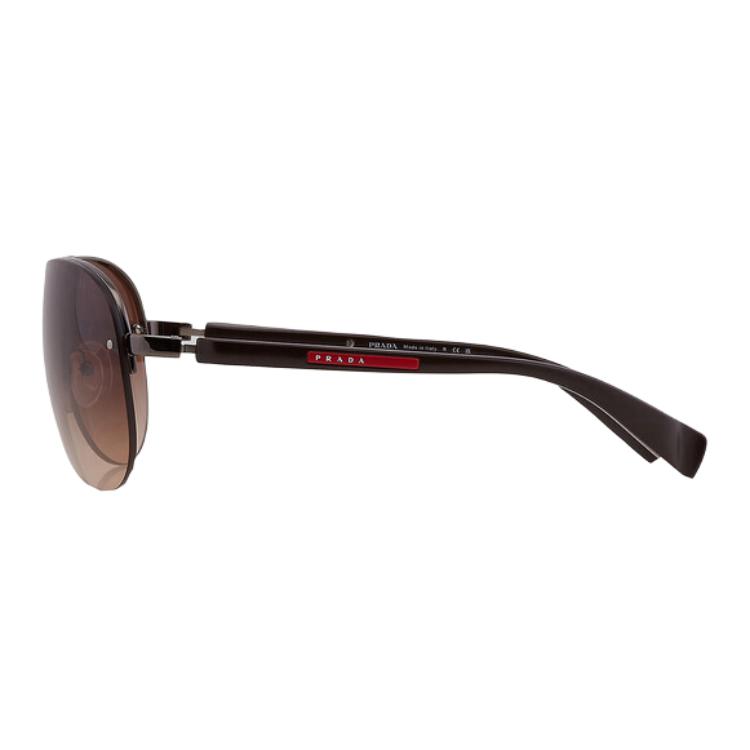 PRADA  Brown Half-Frame Metal Aviator Sunglasses. 5AV6S1 65 圖 5