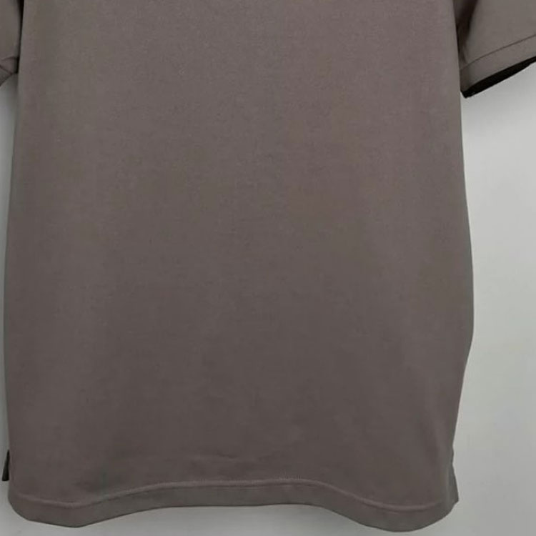 Shop PRADA  Brown Solid Letter Stripe Print Casual Polo Shirt. SIN256-322-FOBW907-R-232