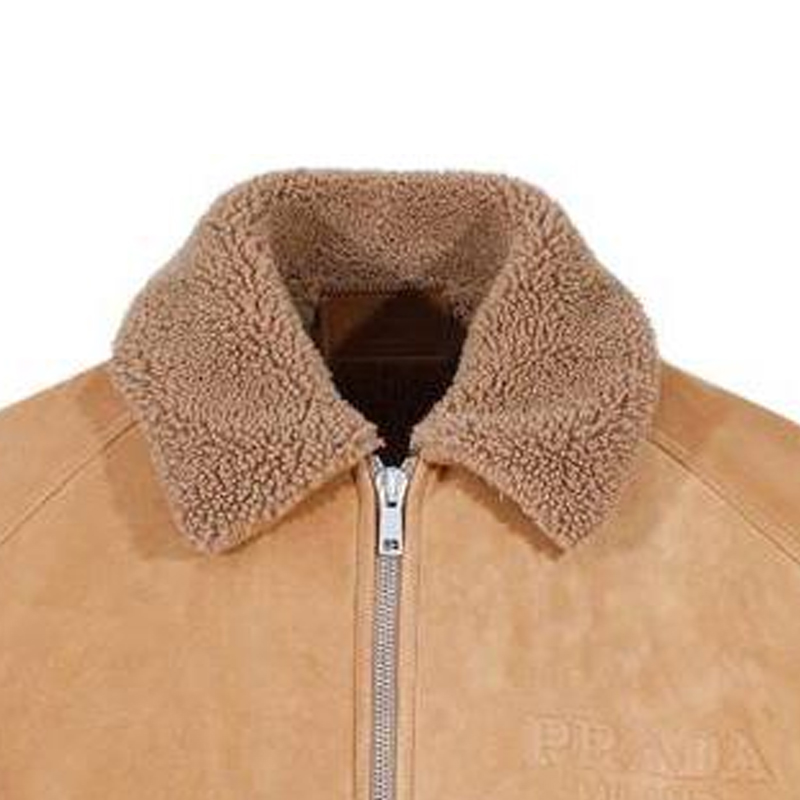 Sizing PRADA 棕色拉鍊修身立領外套 UPW474-JHY-F0594