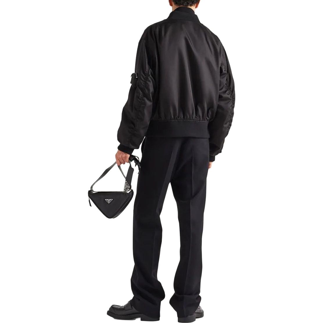 Purchase PRADA 休閒寬鬆版拉鍊棒球領夾克 黑色 SGB903S222-1WQ8-F0002
