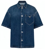 PRADA Casual Loose Snap Button Shirt Navy Blue. GEC067_14EF_F0008_S_212 PRADA Casual Loose Snap Button Shirt Navy Blue. GEC067_14EF_F0008_S_212