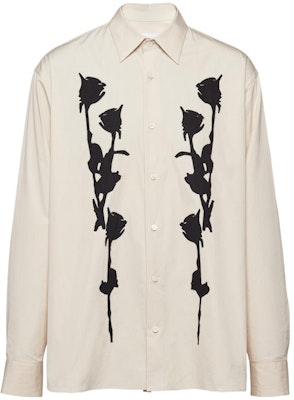 PRADA Kemeja Kasual Lengan Panjang Corak Bunga Beige UCN541-14MA Order PRADA Kemeja Kasual Lengan Panjang Corak Bunga Beige UCN541-14MA