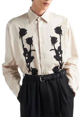 PRADA Kemeja Kasual Lengan Panjang Corak Bunga Beige UCN541-14MA Purchase PRADA Kemeja Kasual Lengan Panjang Corak Bunga Beige UCN541-14MA