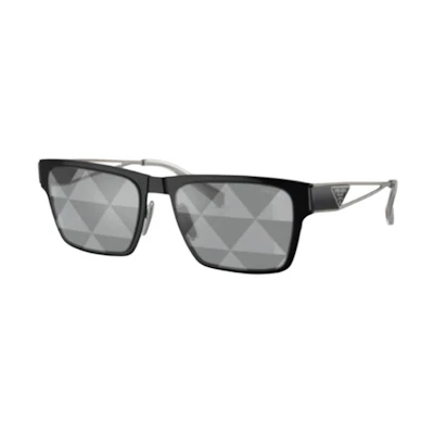 PRADA Geometric Metal Square Grey Sunglasses. PRAY2W4Z