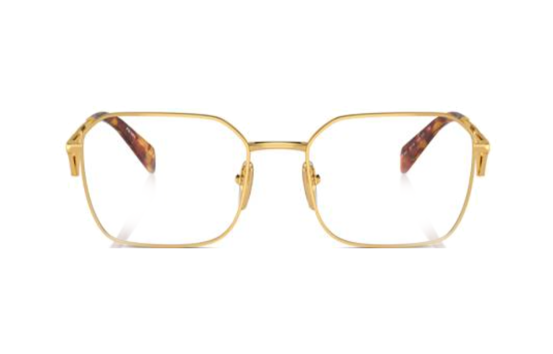 PRADA  Gold Metal Irregular Optical Glasses with Hollowed Temples. PRA51V5AK1O1 圖 3