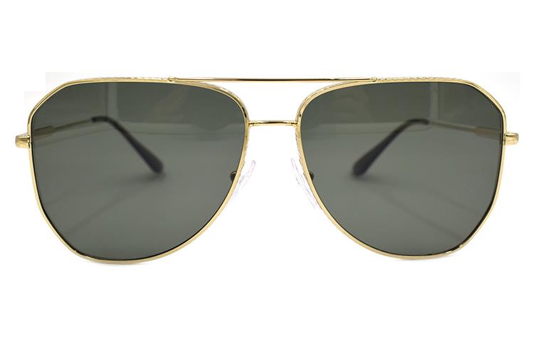 PRADA  Gold Pilot Polarized Sunglasses Metal Double Bridge Eyewear. SPR63X ZVN 03R