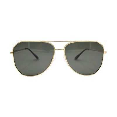 PRADA Gold Pilot Polarized Sunglasses Metal Double Bridge Eyewear. SPR63X ZVN 03R