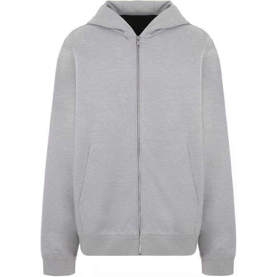 PRADA  Gray Slim Fit Zip Hoodie Jacket with Letter Print UJL02B-1Y13-F0031