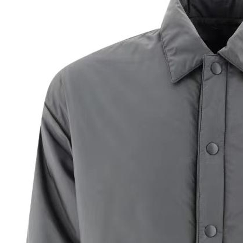 Cheap 普拉达灰色棉质字母印花单排扣夹克外套. SGN9142-107L-FOSU8