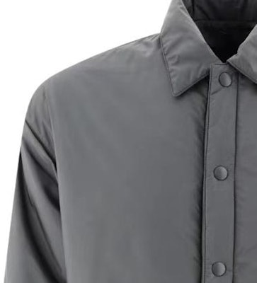 普拉达灰色棉质字母印花单排扣夹克外套. SGN9142-107L-FOSU8 Cheap 普拉达灰色棉质字母印花单排扣夹克外套. SGN9142-107L-FOSU8