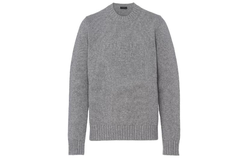 Order PRADA  Grey Solid Color Crewneck Casual Long Sleeve Sweater UMB645-13HI-F0031-S-232