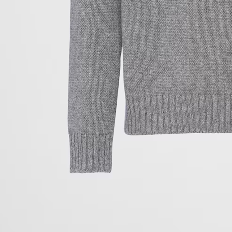 Details for PRADA  Grey Solid Color Crewneck Casual Long Sleeve Sweater UMB645-13HI-F0031-S-232