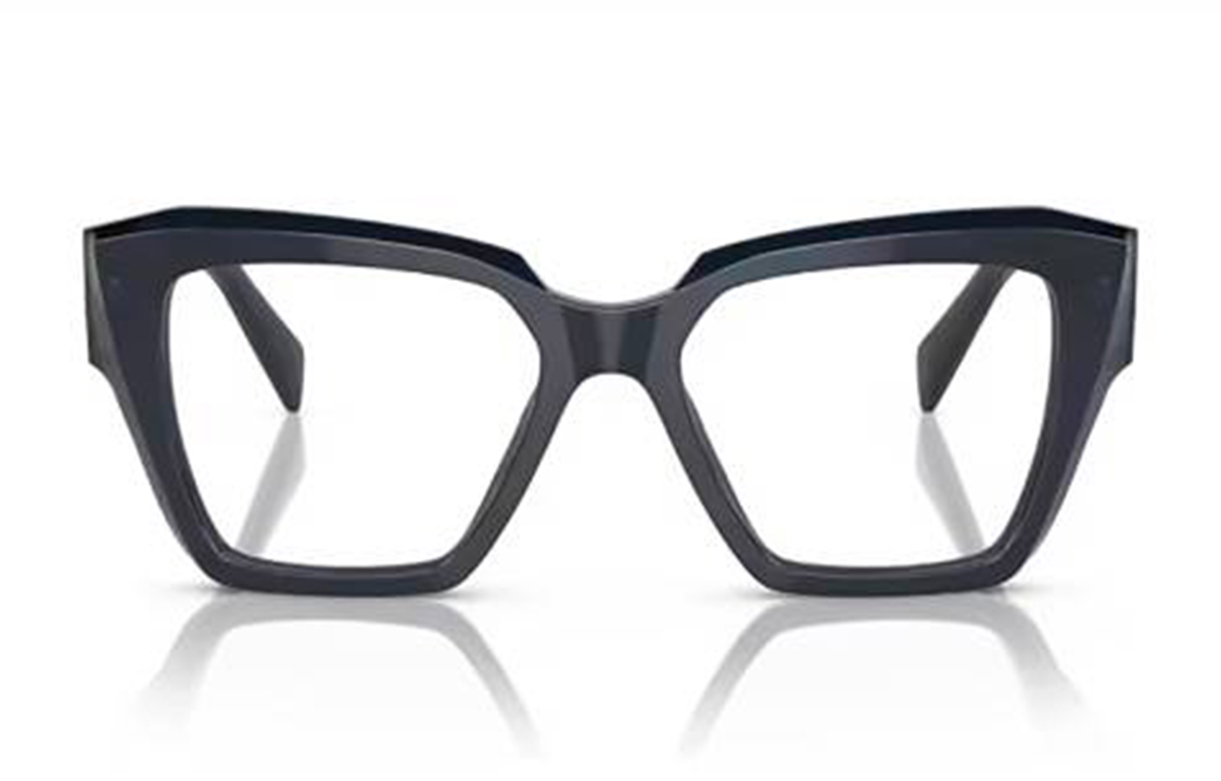 PRADA  Irregular Acetate Optical Glasses Frame with Logo - Blue PR09ZV08Q1O1 圖 3