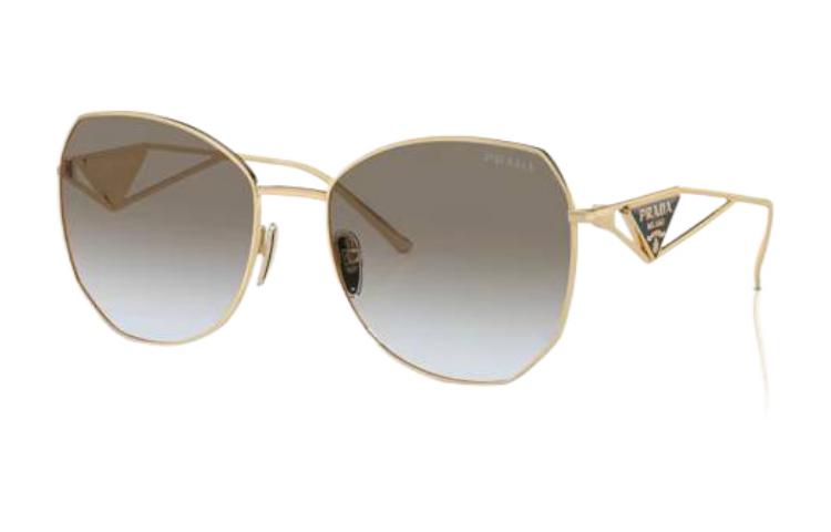 PRADA  Irregular Gold Metal Logo Sunglasses PR57YSZVN0A7