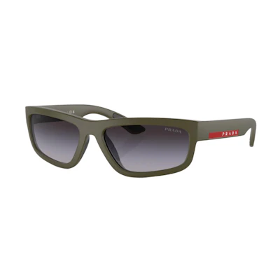 PRADA Irregular Green Sunglasses with Logo Design POIZON240621944