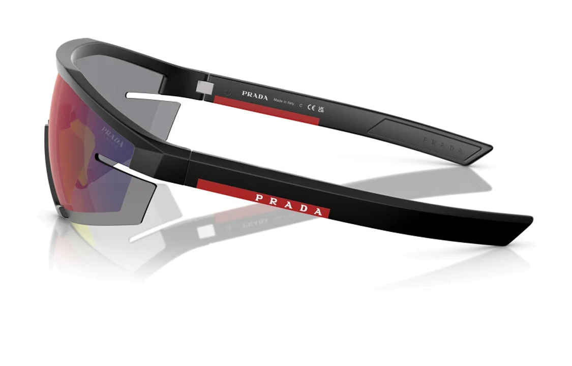 PRADA  Irregular Shape Sunglasses with Patterned Temples - Black. PS03ZS1BO10A 圖 3