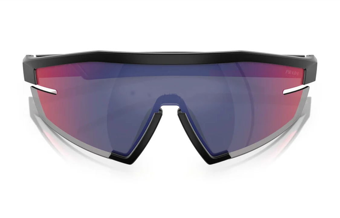 PRADA  Irregular Shape Sunglasses with Patterned Temples - Black. PS03ZS1BO10A 圖 6