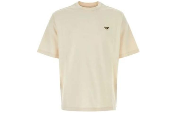 Order 프라다 아이보리 코튼 크루넥 반팔 티셔츠. UJN861-14LK-F0018-S-WMO