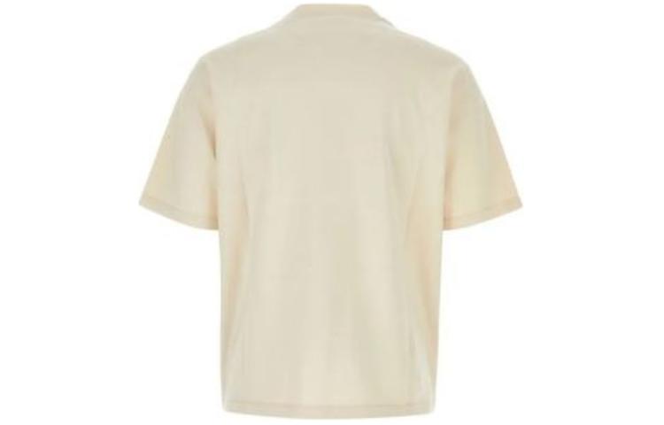 Lookbook 프라다 아이보리 코튼 크루넥 반팔 티셔츠. UJN861-14LK-F0018-S-WMO