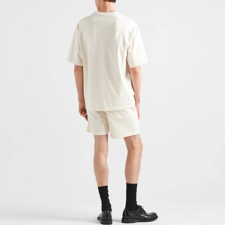 Details for 프라다 아이보리 코튼 크루넥 반팔 티셔츠. UJN861-14LK-F0018-S-WMO