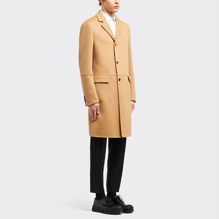 Purchase PRADA  Khaki Single-Breasted Loose-Fit Long Sleeve Casual Coat UC404D-03H-F0040-S-182