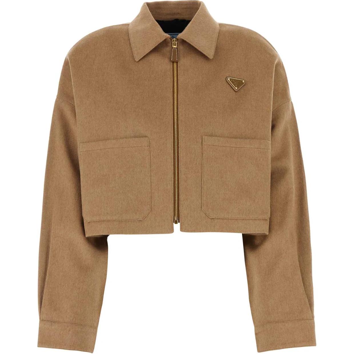 PRADA  Khaki Zip-Up Collared Jacket P536O-165-F0040-S-OOO