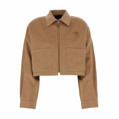 PRADA Khaki Zip-Up Collared Jacket P536O-165-F0040-S-OOO