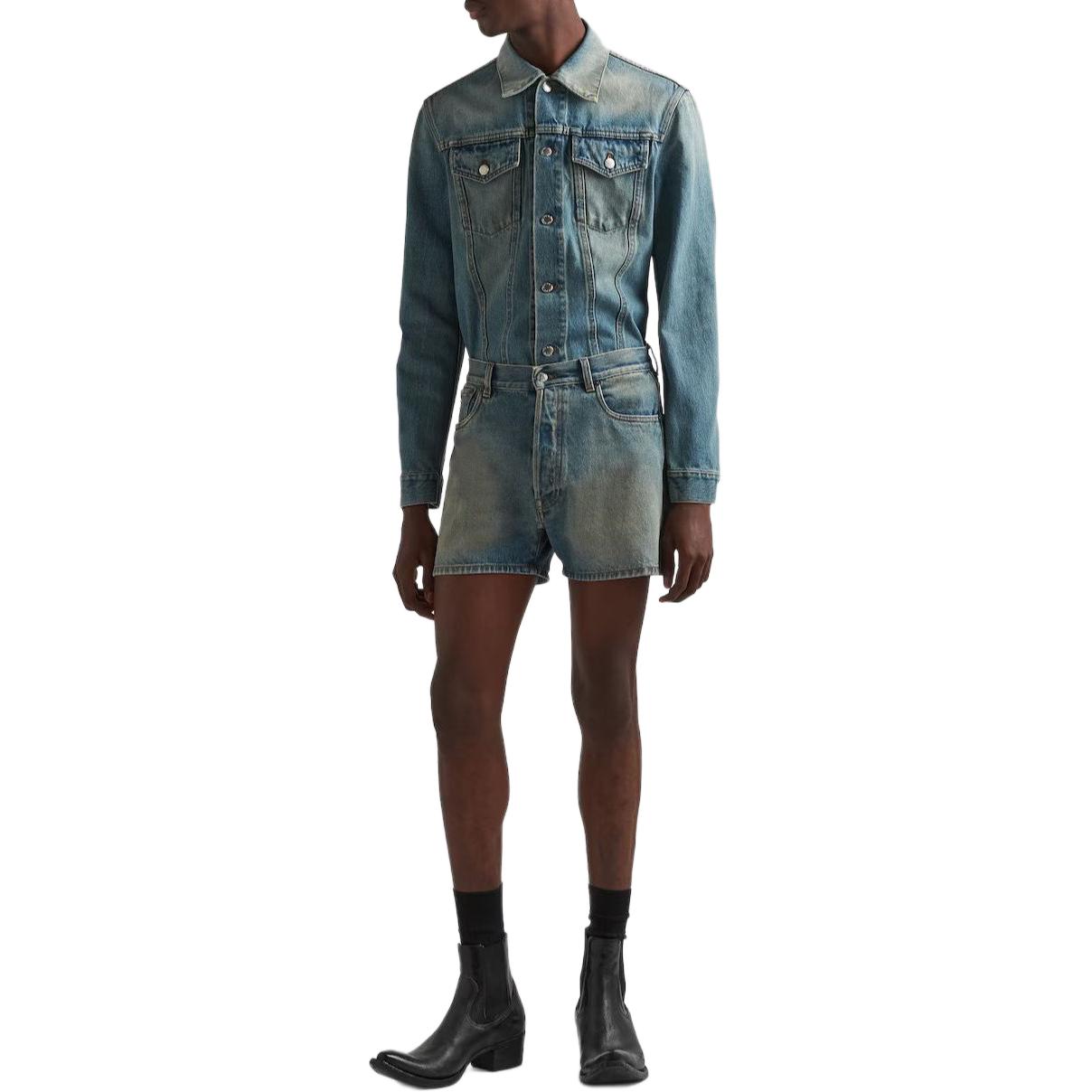 Lookbook 普拉达 浅蓝色标志长袖单排扣夹克 GEB227-12K1-F0V3N-S-231