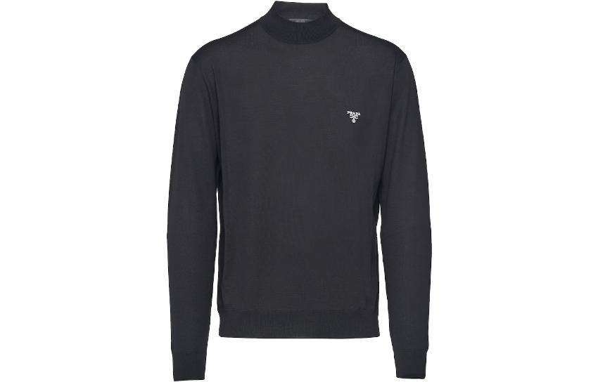 PRADA  Logo Embroidered Long Sleeve Casual Sweater. UMR505-1ZLE-F0002