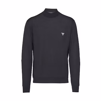 PRADA Logo Embroidered Long Sleeve Casual Sweater. UMR505-1ZLE-F0002
