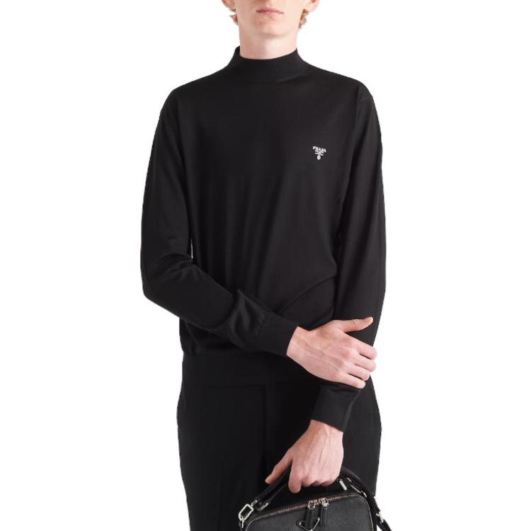 Purchase PRADA Sweater Kasual Lengan Panjang Bordir Logo. UMR505-1ZLE-F0002