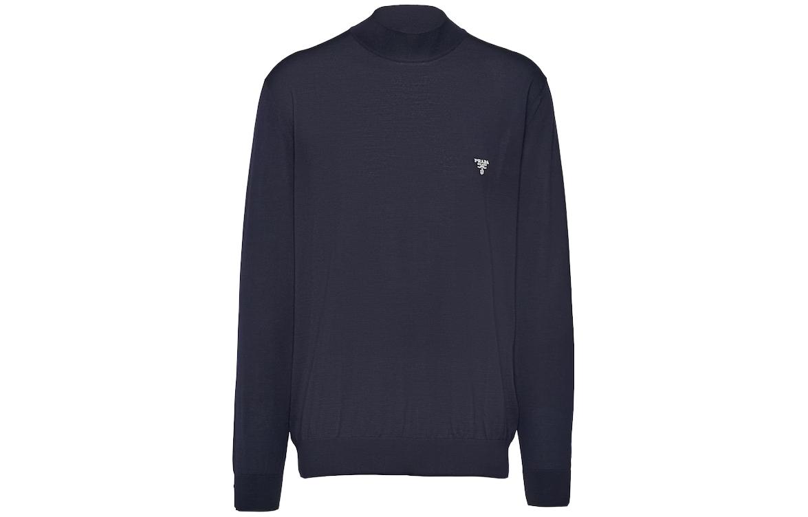 Cheap PRADA Sweater Kasual Lengan Panjang Bordir Logo. UMR505-1ZLE-F0002