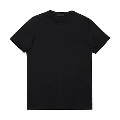 PRADA Loose Fit Solid Black Short Sleeve Crewneck T-Shirt. UJN006 10O4 F0002 (S