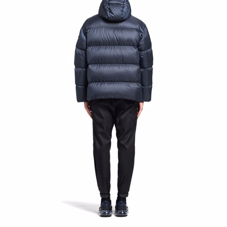 Shop 프라다 남색 후드 다운 재킷 겨울 보온 지퍼 핏 SGB475S202-1ID1-F0124 L