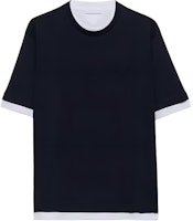 PRADA Navy Blue Loose Fit Logo Crewneck T-Shirt UJN912-11CD-F0124-S-OOO PRADA Navy Blue Loose Fit Logo Crewneck T-Shirt UJN912-11CD-F0124-S-OOO