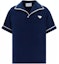 Buy PRADA 海军蓝条纹徽标印花短袖POLO衫. SC751-1ZR3-F0008-S-OOO