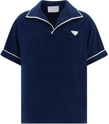 PRADA 海军蓝条纹徽标印花短袖POLO衫. SC751-1ZR3-F0008-S-OOO Order PRADA 海军蓝条纹徽标印花短袖POLO衫. SC751-1ZR3-F0008-S-OOO