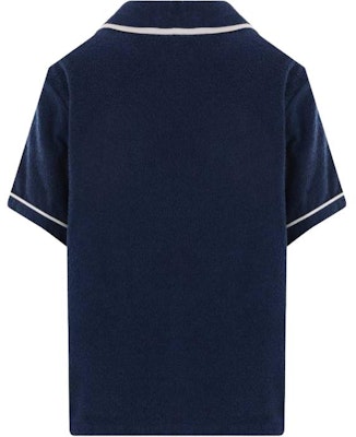 PRADA 海军蓝条纹徽标印花短袖POLO衫. SC751-1ZR3-F0008-S-OOO Lookbook PRADA 海军蓝条纹徽标印花短袖POLO衫. SC751-1ZR3-F0008-S-OOO